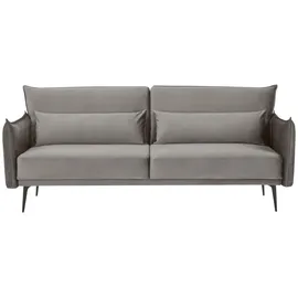 SalesFever Sofa 3-Sitzer | Samt Grau 368510