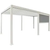 Gardenson Pergola-Rollo Mirador Classic UND Deluxe, Weiß, Metall, 400x250x10 cm, Sonnen- & Sichtschutz, Pavillons & Pergolas, Pergolas