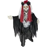 Europalms Halloween Figur Skelett La Catrina, animiert, 100cm