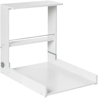 Geuther Wand Wickelregal Wicki I Wickeltisch klappbar inkl. Wickelauflage I Platzsparende Wickelkommode klappbar für Babyzimmer I Wandwickeltisch mit Regalfach I Wickelunterlage abwaschbar | Weiß