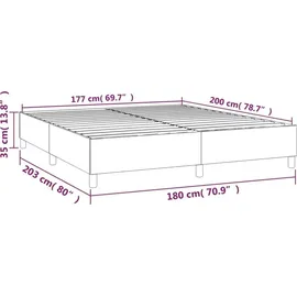 vidaXL Bettgestell Schwarz 180x200 cm Kunstleder