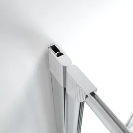 Schulte Badewannenaufsatz 7-teilige von Schulte, Glasart: Kunstglas Tropfen Dekor, Profil: Alu Natur - Schulte