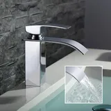 Homelody Wasserhahn Bad wasserfall,Waschtischarmatur mit Badarmatur,Waschbeckenarmatur,Einhebelmischer Armatur für Waschtisch,Chrom Mischbatterie