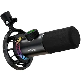 Fifine Mikrofon PC USB C,Gaming Mikrofon PS4 PS5 MAC, Dynamische Microphone mit RGB, 16BIT/48KHZ & 3,5mm Kopfhöreranschluss, Plug-and-Play Nierencharakteristik Microfon, Shock Mount