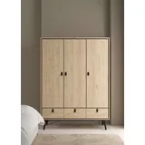 Andas Kleiderschrank ANDAS "RY", braun (jackson hick), B:150,2cm H:200,4cm T:60,1cm, Schränke, Kleiderschrank, mit 3 Türen und 3 Schubladen, Breite/Höhe 150/200 cm