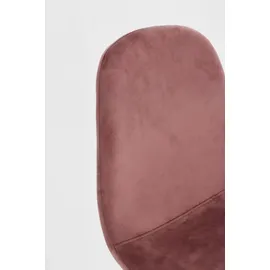 BIZZOTTO Barhocker New Irelia aus Samt, modern mit Fußstütze, rosa, 2er-Set, Metallgestell schwarz