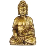 Relaxdays Buddha Figur Garten, wetterfest & frostsicher, Gartenbuddha sitzend, Gartenfigur HBT 30 x 12,5 cm,