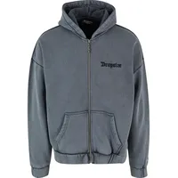 Dropsize Super Heavy Blank Zip Hoodie in Grau, Größe