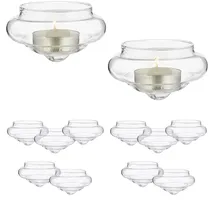Relaxdays Teelichthalter Schwimmwindlicht Glas Transparent
