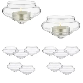 Relaxdays Teelichthalter Schwimmwindlicht Glas Transparent