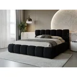 GRAINGOLD Polsterbett mit Bettkasten 180x200, Schwarz Samt, Modo