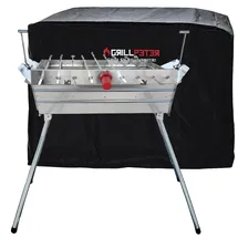 Grillpeter Mangal Ararat 2 mm Schaschlikgrill + 9er Drehspieß Haube Motor