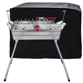 Grillpeter Mangal Ararat 2 mm Schaschlikgrill + 9er Drehspieß Haube Motor