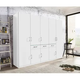 Priess Kleiderschrank PRIESS, weiß (weiß, weiß hochglanz), B:230cm H:193cm T:55cm, Holzwerkstoff, Schränke, Kleiderschrank, wahlweise mit Kranzbeleuchtung