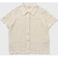 SUSANNA FLORAL CROCHET SHIRT - brown - S