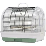 Thaookte Reise-Vogelkäfig, tragbare Reisebox mit 2 Futternäpfen, 2 Sitzstangen und Tablett, 42 x 32 x 37 cm, Metall, große Sittichkäfige für Kleintiere, Tauben, Wellensittiche, Kanarienvögel, Finken