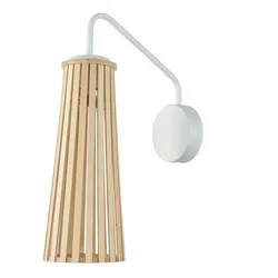 Licht-Erlebnisse Wandleuchte DOVER Holz Weiß Metall LE35629