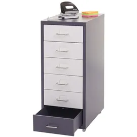 Mendler Boston Rollcontainer 69x28x41 cm dunkelgrau