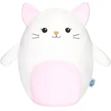 squishbrubies Kira die Katze - 35 cm Kuscheltier - Superweiches Stofftier - Plüschtier Kätzchen zum Kuscheln, Verschenken und Sammeln - Weiß und Rosa