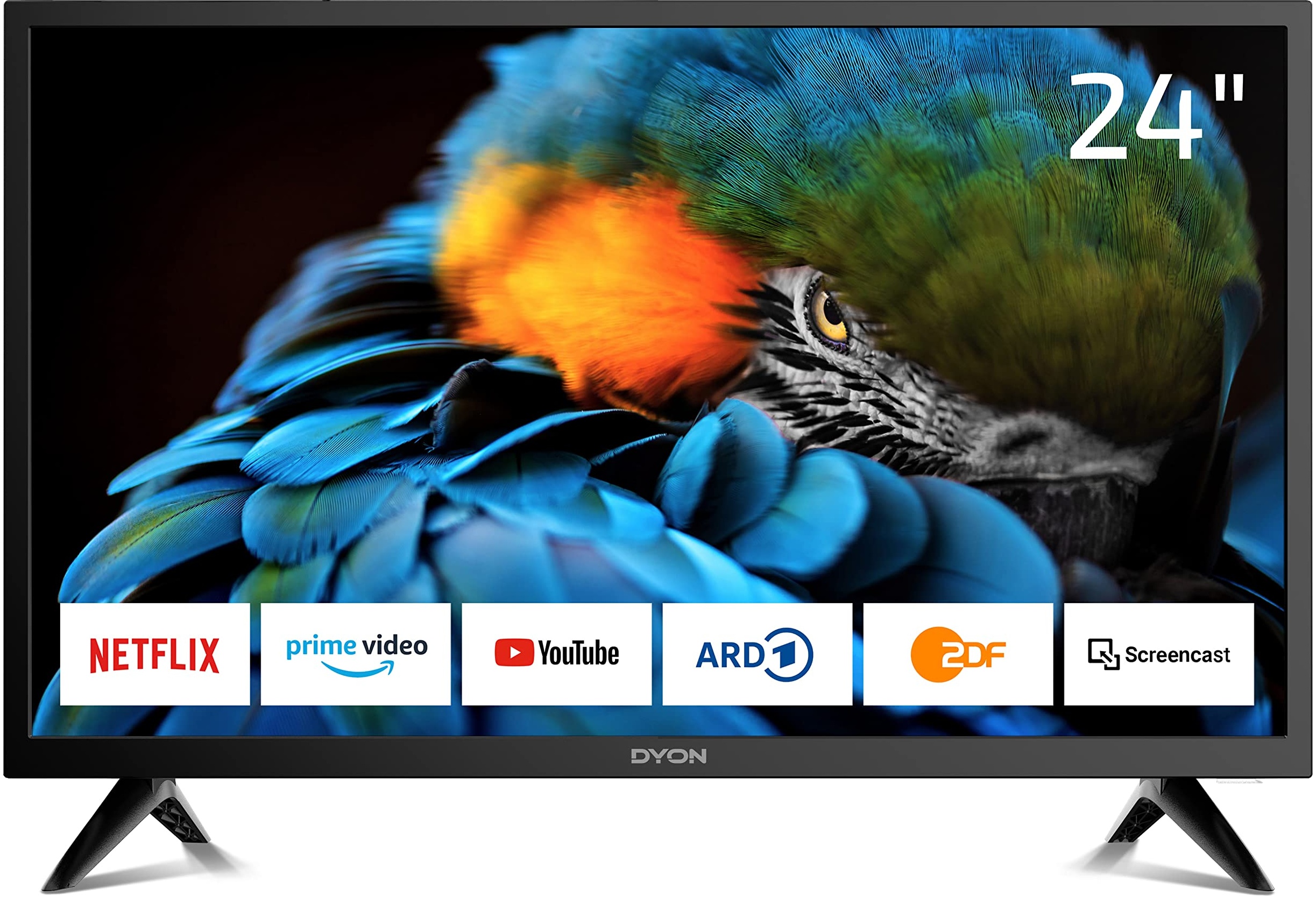 DYON Smart 24 XT 60 cm (24 Zoll) Fernseher (HD Smart TV, HD Triple Tuner (DVB-C/-S2/-T2), Prime Video, Netflix & HbbTV) [Modelljahr 2022]
