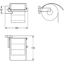 KWC AR WC-Rollenhalter, CUBUS, Edelstahl, 165x54x179 mm, Aufputz, hgl