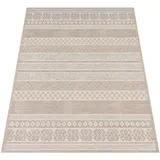 Paco Home Teppich »Vermont 183«, rechteckig, 4 mm Höhe, Flachgewebe, modernes gestreiftes Design, In- und Outdoor geeignet beige