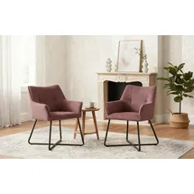 B&D home 4-Fußstuhl NELE (2er Set, 2 St) rot