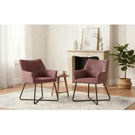 B&D home 4-Fußstuhl NELE (2er Set, 2 St) rot