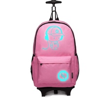 KONO Kinderrucksack Rucksack Backpack Schulrucksack Gepäck Koffer Kabine Rädern Trolley Reise Rädern Rollwagen Hand Fall für Jungen und Mädchen (Pink)