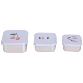 Lässig Snackbox Kinder 3er Set) Edelstahl Happy Fruits Cherry