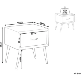 Beliani Nachttisch Schwarz