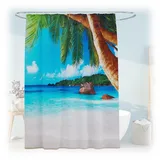 Relaxdays Duschvorhang Tropical 180 x 200 cm mehrfarbig