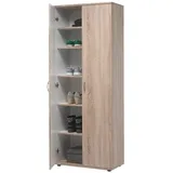 Stella Trading Schuhschrank 70 x 176 x 35 cm Eiche Sonoma mit verstellbaren Einlegeböden