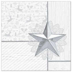 Papstar, Servietten, Weihnachts-Motivservietten 'Rising Star', weiß (50 x, 40 x 40 cm)