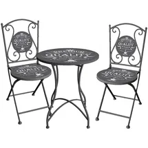 Lomadox Bistro Set GARDA-120 in grau mit Kaffee-Motiv - grau