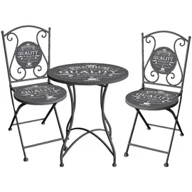 Lomadox Bistro Set GARDA-120 in grau mit Kaffee-Motiv - grau