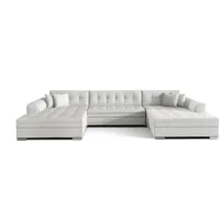 Lukas Möbel Wohnlandschaft Wohnlandschaft Vera mit Schlaffunktion XXL-Sofa in U-Form, mit Bettfunktion weiß