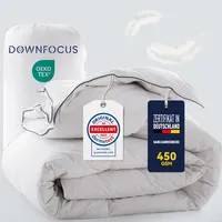 DOWNFOCUS Feder und Daunendecke 200x200cm - Oeko-Tex zertifizierte Bettdecke aus weichen Federn und Daunen - Allergiker Federbettdecke - RDS zertifizierte Ganzjahres Federbett Daunendecke - Duvet