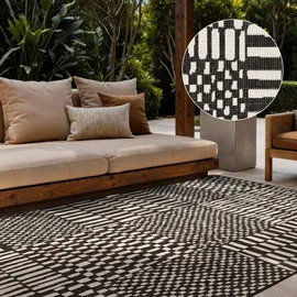 Ted Baker Barkham Wendeteppich", schwarz-weiß Schwarz weiß), B:120cm H:8mm L:170cm, Polypropylen, Teppiche, Teppich, Designteppich, Wetterfest, Pflegeleicht, Modern, Wohnzimmer, Terrasse