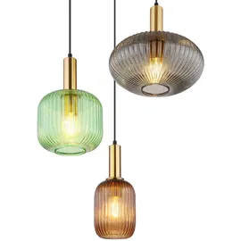 GLOBO LIGHTING Pendelleuchte mit 3 Glasschirmen, Ø 55cm