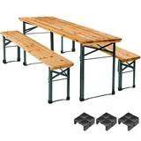 Tectake tectake® Bierzeltgarnitur Sissi 3-teilig, klappbar, robustes Tannenholz mit Schutzlackierung