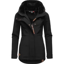 Ragwear Damen Sotfshelljacke Übergangsjacke mit Teddyfleece-Kapuze Yba Intl Black22 Gr. 5XL - 5XL