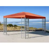 QUICK STAR Rank Pavillon 3x4m Metall Garten Partyzelt Terra / Rotorange RAL 2001