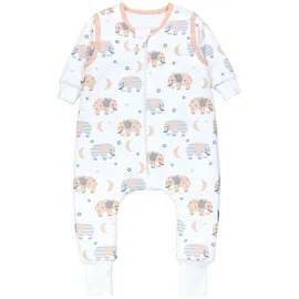 TupTam Schlafsack mit Beinen und Ärmeln OEKO-TEX zertifizierte Materialien, Winterschlafsack 2,5 TOG Unisex, Farbe: Elefant/Mond, Größe: 80-86 - 80-86