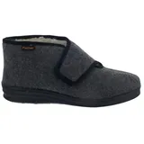 Fischer-Markenschuh Fischer Klettverschluß-Hausschuh, Filzloden, anthrazit, Futter echte S Hausschuh grau 48 EU