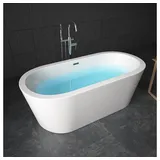 Tronitechnik TroniTechnik® Freistehende Badewanne PIPERI Maße ca. 168 x 80 x 60cm Wanne - Füllmenge 210 Liter, aus Acryl mit Siphon