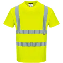 PORTWEST Baumwoll-Comfort-Warnschutz-Kurzarmshirt, Größe: S