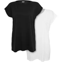 URBAN CLASSICS Extended Shoulder Tee Schwarz/Weiß 5XL