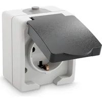 greate. Klappdeckelsteckdose 1-fach Grau