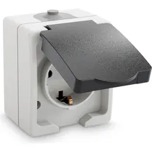 greate. Klappdeckelsteckdose 1-fach Grau